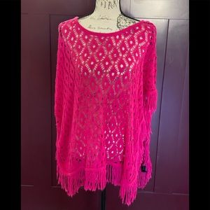 Crochet fringe poncho